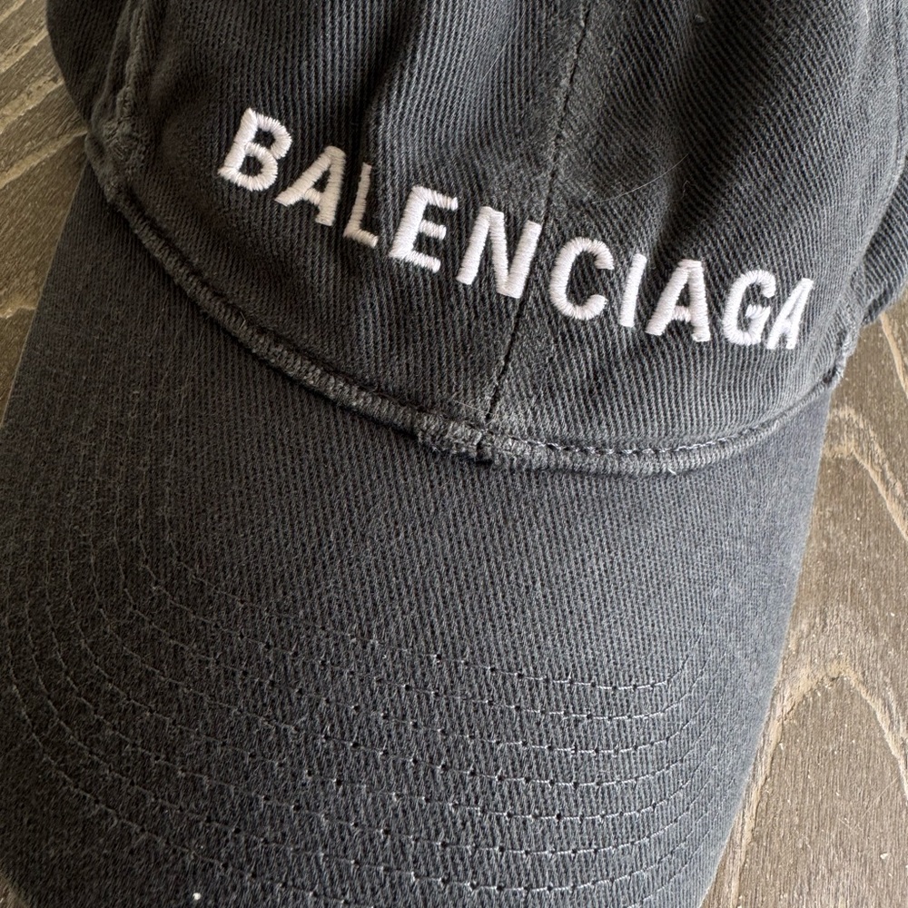 Balenciaga Charcoal Gray Logo Cap